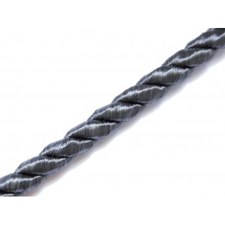 Leisure-Beads - 1m dunkelgraue Kordel 6mm dunkelgraues Schmuckband - Schmuckzubehör Kordel für Halsband