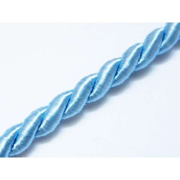 1m hellblaue Kordel 6mm hellblaues Schmuckband - Schmuckzubehör Kordel für Halsband