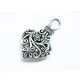 1x Herz Anhänger ca. 31x19mm silberfarbenes Trachtenherz Schmuckanhänger - Schmuckzubehör - Leisure-Beads DIY