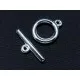 1x schlichter silber Knebelverschluss Ringteil Durchmesser 15mm Toggle silberfarben - Schmuckzubehör Schmuckverschluss - Leisure-Beads DIY