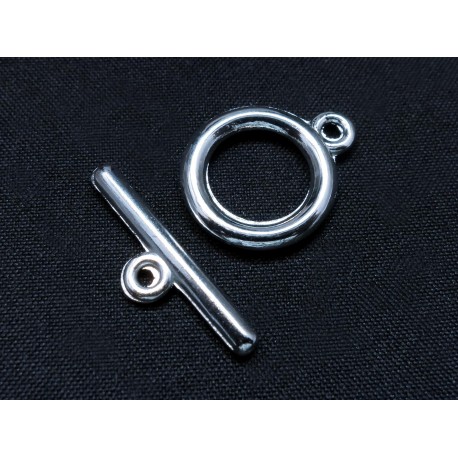 Leisure-Beads - 1x silberfarben Knebelverschluss Ringteil 18mm Toggle - Schmuckzubehör