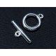 1x silberfarben Knebelverschluss Ringteil 18mm Toggle - Schmuckzubehör