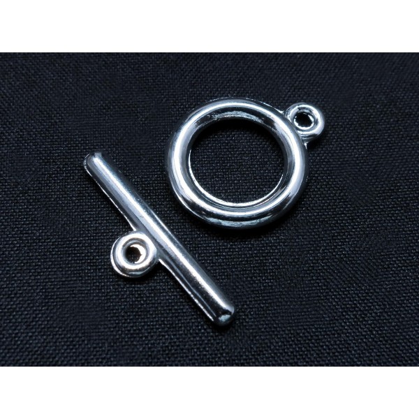 1x silberfarben Knebelverschluss Ringteil 18mm Toggle - Schmuckzubehör - Leisure-Beads DIY