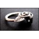 Kranz mit Rose Knebelverschluss Toggle silberfarben