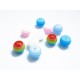 10 gestreifte bunte Acryl Perlen 8mm Kugelform Perlenmix - Acryl Schmuckzubehör