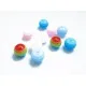 10 gestreifte bunte Acryl Perlen 8mm Kugelform Perlenmix - Acryl Schmuckzubehör - Leisure-Beads DIY