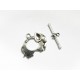 1x silber Elefanten Knebelverschluss Ringteil 27x20mm Toggle silberfarben - Schmuckzubehör Schmuckverschluss