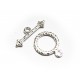 1x hellsilber Knebelverschluss Ring 16x13mm Toggle platinfarben - Schmuckzubehör Schmuckverschluss
