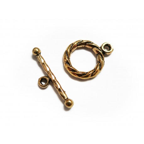 Leisure-Beads - 1x goldfarben Knebelverschluss Ringteil 15x11mm Toggle - Schmuckzubehör