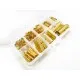 110 goldfarben Bandklemmen 6-35mm in verschiedenen Größen Sortiment in Box - Schmuckzubehör Set - Leisure-Beads DIY