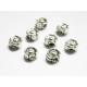 5x silberfarbene Blume Metallperlen 5x5mm Spacer - Schmuckzubehör Metallperle