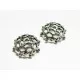 2x große Perlenkappen ca. 13x12x4mm silberfarbene filigrane Perlen Kappen - Schmuckzubehör Perlenkappe - Leisure-Beads DIY