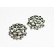 2x silberfarben Perlenkappen 13x12x4mm silberfarbene filigrane Perlen Kappen - Schmuckzubehör Perlenkappe
