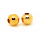 10x glatte Metallperlen 3mm goldfarben Mini Kugel Spacer - Schmuckzubehör Metallperlen