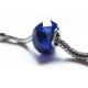 1x blaue European Bead Glasperle ca. 14x10mm geschliffene blaue Großlochperle - European Schmuckzubehör