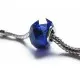 1x blaue European Bead Glasperle ca. 14x10mm geschliffene blaue Großlochperle - European Schmuckzubehör - Leisure-Beads DIY