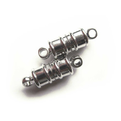 Leisure-Beads - 1x Magnetverschluss 17x5mm silberfarben in Zylinderform - Schmuckzubehör