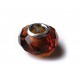 1x braune European Bead Glasperle ca. 14x10mm geschliffene braune Großlochperle - European Schmuckzubehör
