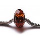 1x braune European Bead Glasperle ca. 14x10mm geschliffene braune Großlochperle - European Schmuckzubehör