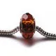 1x braune European Bead Glasperle ca. 14x10mm geschliffene braune Großlochperle - European Schmuckzubehör - Leisure-Beads DIY