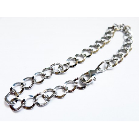 Leisure-Beads - Silberfarben Armband stufenlos bis 26cm silberfarben Gliederarmband Bettelarmband Fusskettchen aus Metall - Schmuckzubehör