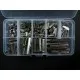 104 silber Bandklemmen 6-40mm in verschiedenen Größen Sortiment in Box - Schmuckzubehör Set - Leisure-Beads DIY