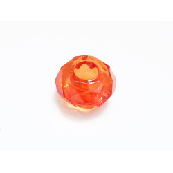 Leisure-Beads - 1x orange European Bead Acrylperle 14x8mm facettierte orange Großlochperle - European Schmuckzubehör