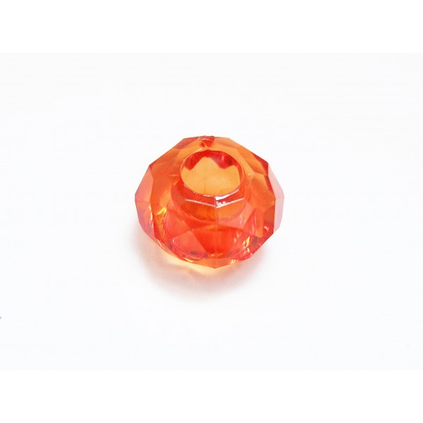 1x orange European Bead Acrylperle 14x8mm facettierte orange Großlochperle - European Schmuckzubehör - Leisure-Beads DIY