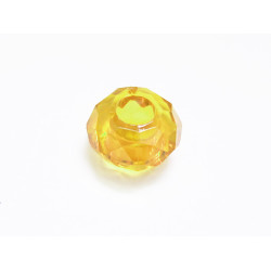 Leisure-Beads - 1x gelbe European Bead Acrylperle 14x8mm facettierte gelbe Großlochperle - European Schmuckzubehör