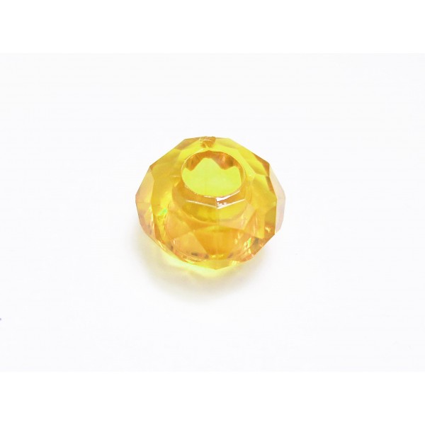1x gelbe European Bead Acrylperle 14x8mm facettierte gelbe Großlochperle - European Schmuckzubehör
