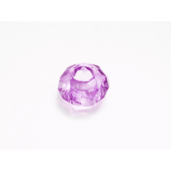 1x lila European Bead Acrylperle 14x8mm facettierte violett Großlochperle - European Schmuckzubehör