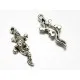 1x Eidechse Anhänger ca. 30x14mm silberfarben Eidechsen Schmuckanhänger - Schmuckzubehör - Leisure-Beads DIY