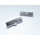 10x silber Bandklemme 20mm kariert silberfarben - Schmuckzubehör