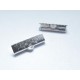 10x silberfarbene Bandklemme 20mm kariert silberfarben - Schmuckzubehör