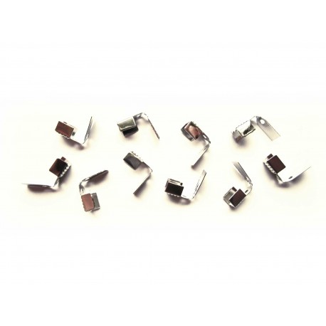 Leisure-Beads - 10x silberfarben Endkappe Innen 4mm 9x5mm Bandverbinder - Schmuckzubehör
