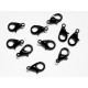 10x schwarze Karabinerhaken 12mm schwarzer Schmuckverschluss - schwarzes Schmuckzubehör