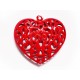 1x rote Herz Anhänger ca. 40x38mm roter Schmuckanhänger - Schmuckzubehör