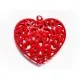 1x rote Herz Anhänger ca. 40x38mm roter Schmuckanhänger - Schmuckzubehör - Leisure-Beads DIY