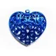 1x blaues Herz Anhänger ca. 40x38mm metallic blauer Schmuckanhänger - Schmuckzubehör - Leisure-Beads DIY