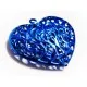 1x blaues Herz Anhänger ca. 40x38mm metallic blauer Schmuckanhänger - Schmuckzubehör - Leisure-Beads DIY