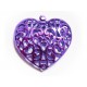 1x lila Herz Anhänger ca. 40x38mm metallic violetter Schmuckanhänger - Schmuckzubehör