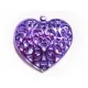1x lila Herz Anhänger ca. 40x38mm metallic violetter Schmuckanhänger - Schmuckzubehör - Leisure-Beads DIY