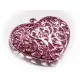 1x rosa Herz Anhänger ca. 40x38mm metallic rosa Schmuckanhänger - Schmuckzubehör - Leisure-Beads DIY