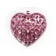 1x rosa Herz Anhänger ca. 40x38mm metallic rosa Schmuckanhänger - Schmuckzubehör - Leisure-Beads DIY