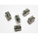 5x Metallperle 8x6x5mm silberfarben - Schmuckzubehör
