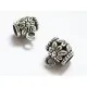 2x Tube Kettenverbinder Lederband 10x7x8mm Großloch Kettenverteiler silberfarben - Schmuckzubehör - Leisure-Beads DIY
