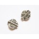 2x flache Metallperlen 8x7x2mm silberfarben Spacer - Schmuckzubehör Metallperlen