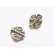 2x flache Metallperlen 8x7x2mm silberfarben Spacer - Schmuckzubehör Metallperlen - Leisure-Beads DIY
