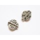 2x flache Metallperlen 8x7x2mm silberfarben Spacer - Schmuckzubehör Metallperlen