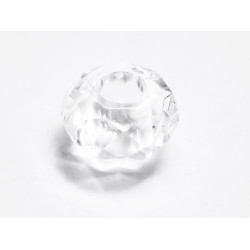 Leisure-Beads - 1x transparente European Bead Acrylperle 14x8mm facettierte transparente Großlochperle - European Schmuckzubehör